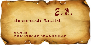 Ehrenreich Matild névjegykártya